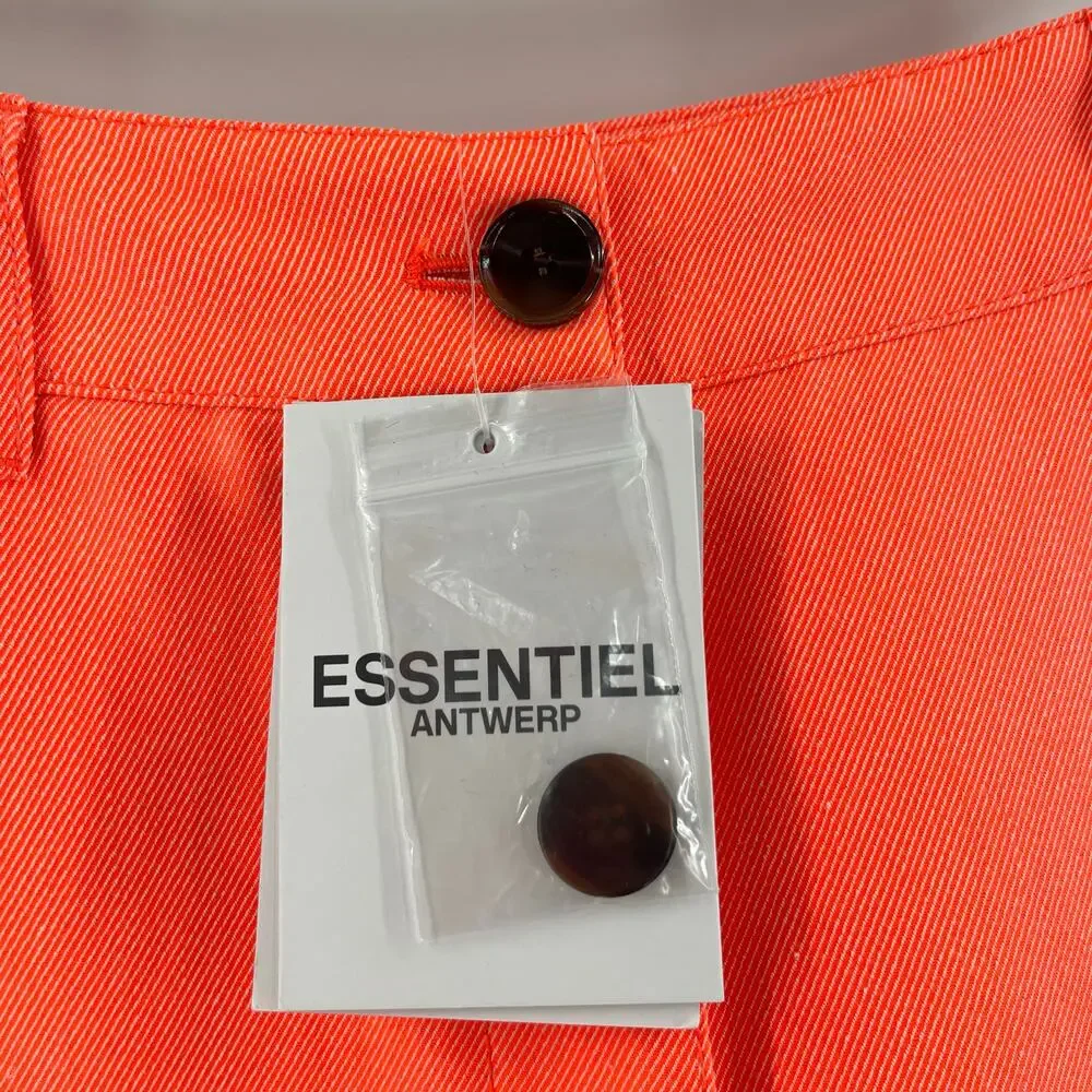 ESSENTIEL ANTWERP x ANTHROPOLOGIE Skirt SZ 2 Diner Flared Bottom Slit Orange NWT